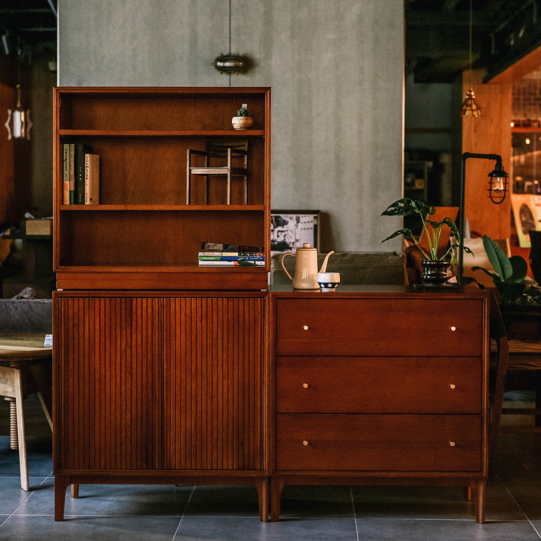 BROOKS SMALL CHEST, SERVER AND STACKING SHELF