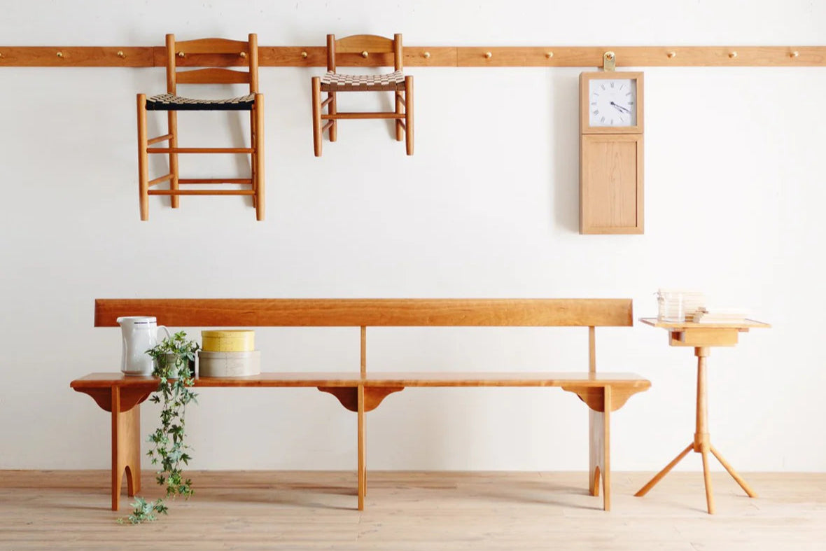 SHAKER WOOD BACK BENCH