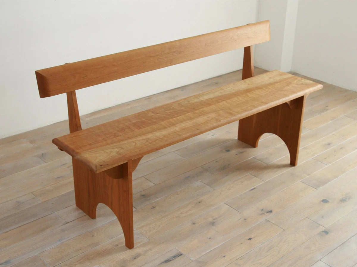 SHAKER WOOD BACK BENCH