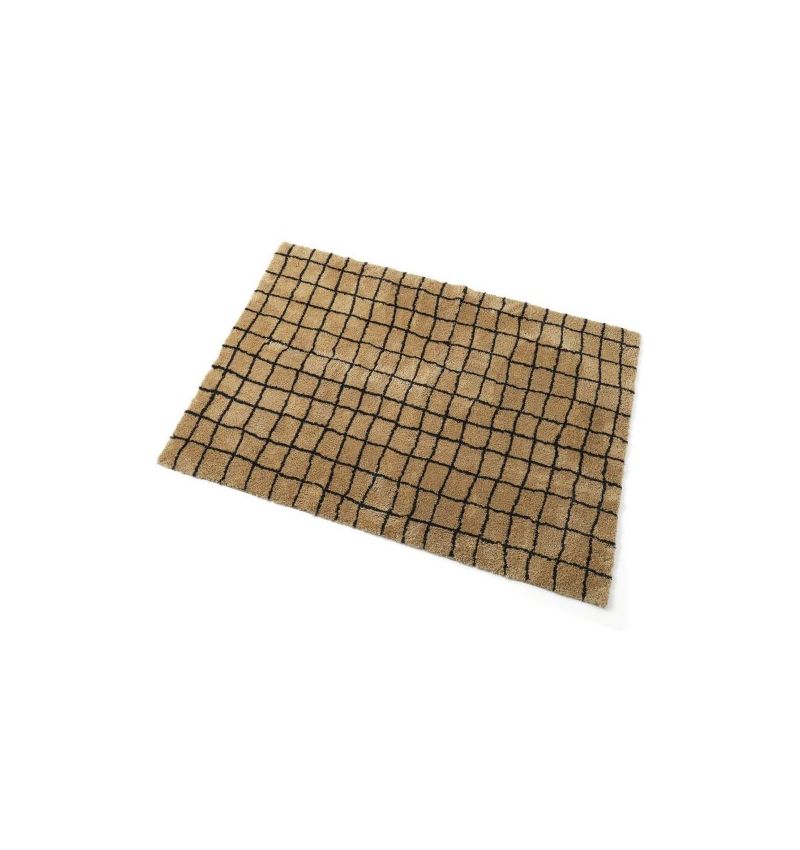 GRID RUG / CAMEL