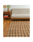 GRID RUG / CAMEL