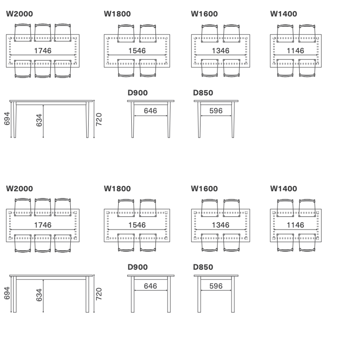 BUDDY DINING TABLE D850