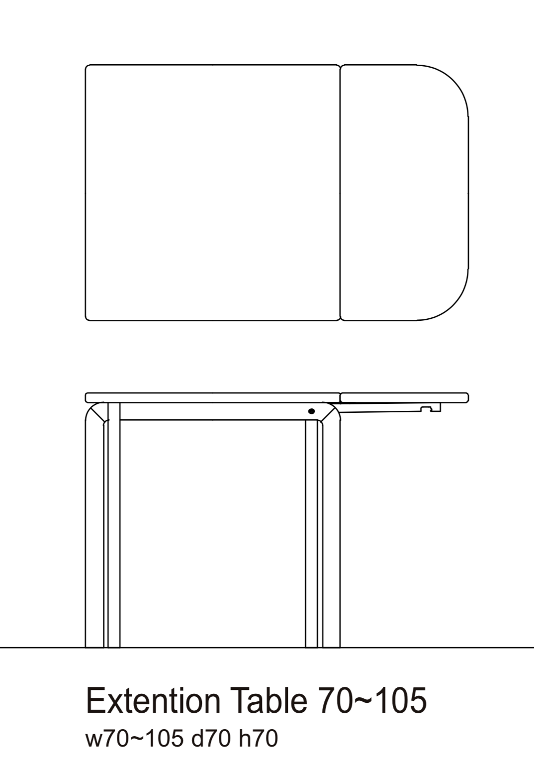 COCCO DINING TABLE 105~140 (EXTENTION)