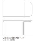 COCCO DINING TABLE 105~140 (EXTENTION)