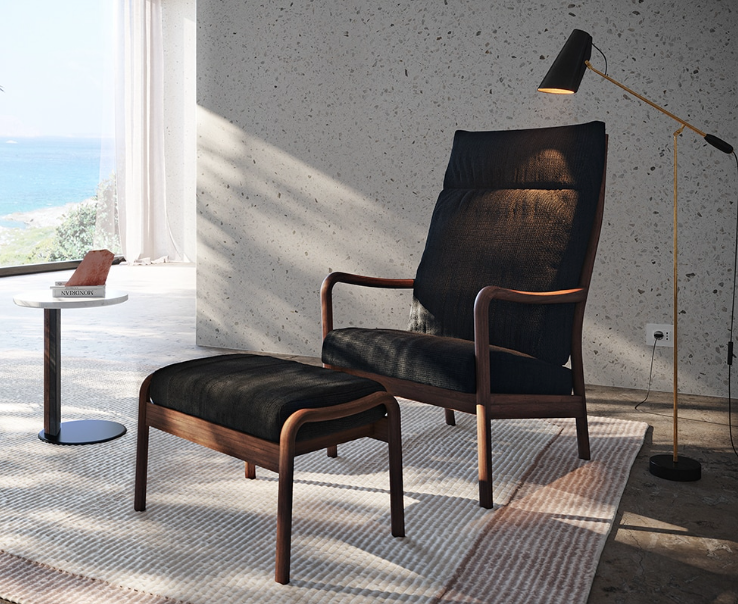 BLUEPRINT HIGH BACK LOUNGE CHAIR