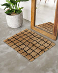 GRID RUG / CAMEL
