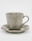 CHIPS | ANCIENT POTTERY GRAY | Octagona CUP & SAUCER