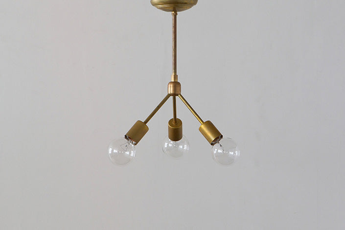 SOLID BRASS LAMP 3ARM 45°
