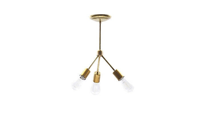 SOLID BRASS LAMP 3ARM 45°