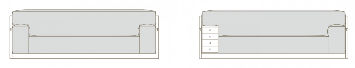 CORNICE BLOCK SOFA W/ DRAWER