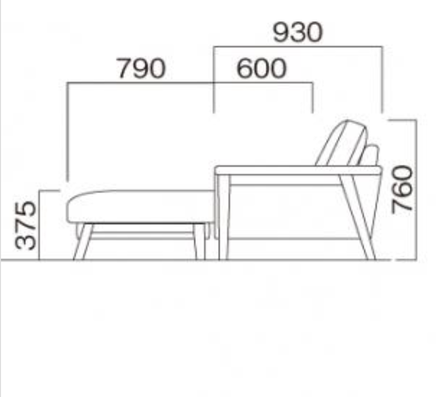 CLOUD CHAISE LONGUE SOFA 3P