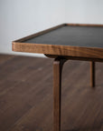 FRAMED LEATHER LOW TABLE