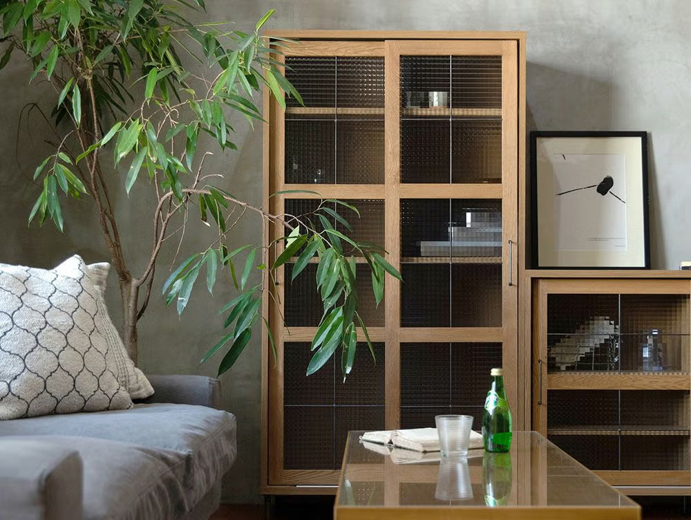 CADEAL Slide Glass Cabinet / High