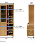 CADEAL Book Case / glass door