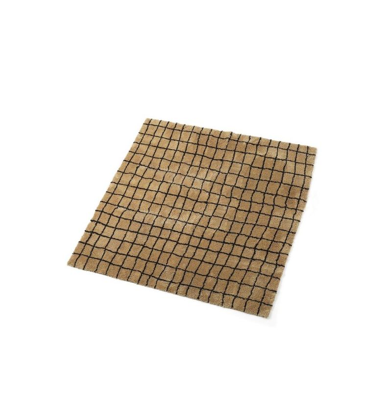 GRID RUG / CAMEL