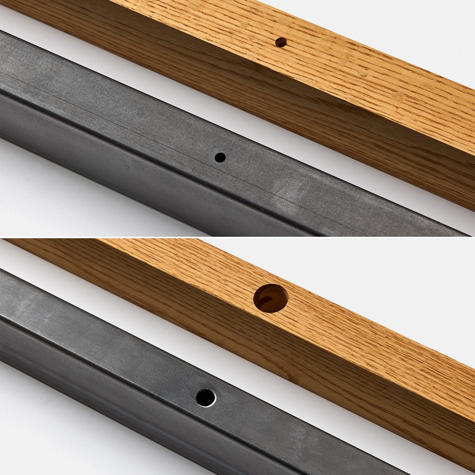 toolbox | Wooden and Iron Table Legs with Wooden Side Panel