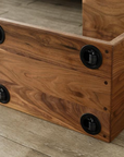 C WAGON SIDE TABLE (WALNUT  / OAK )