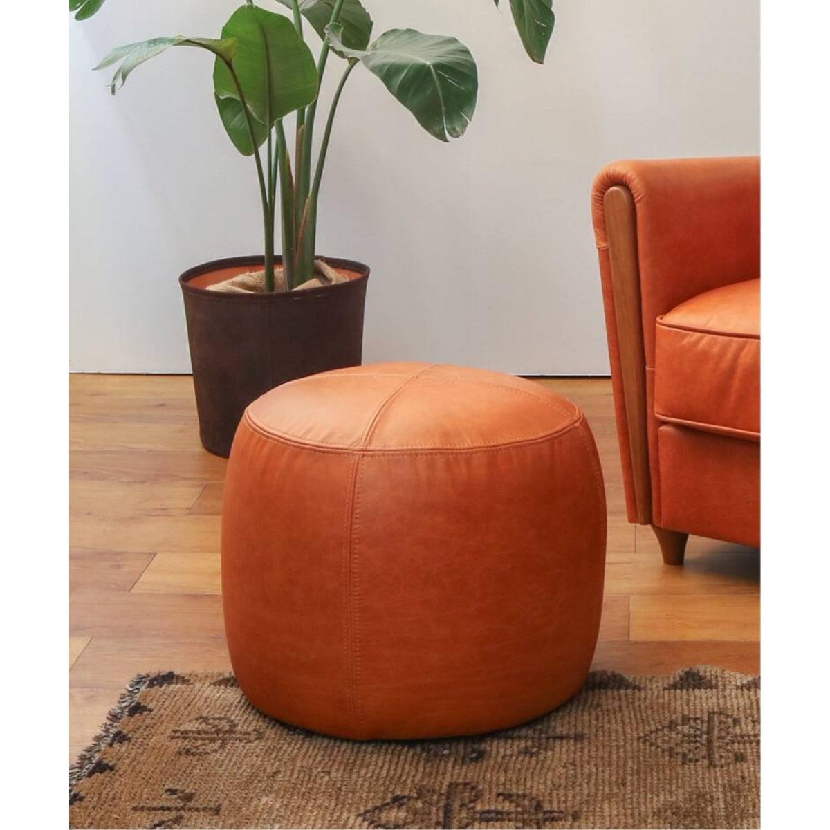 OAKS LEATHER STOOL