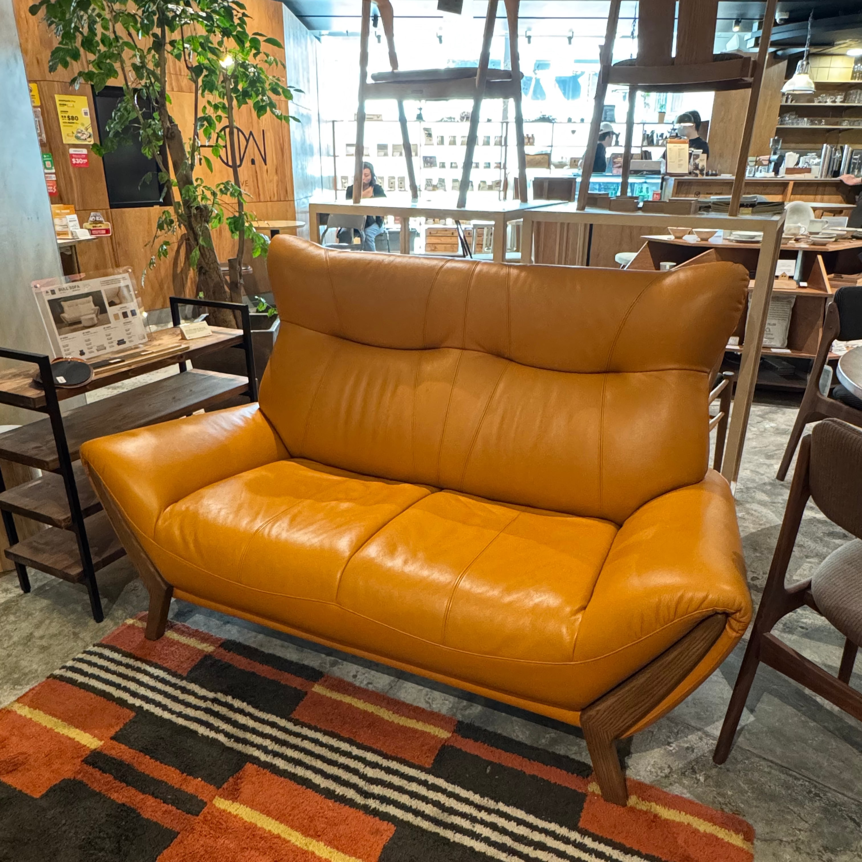 Clearance Sale - 朝日木工  - BULL Sofa 2P / Leather A (Orange)