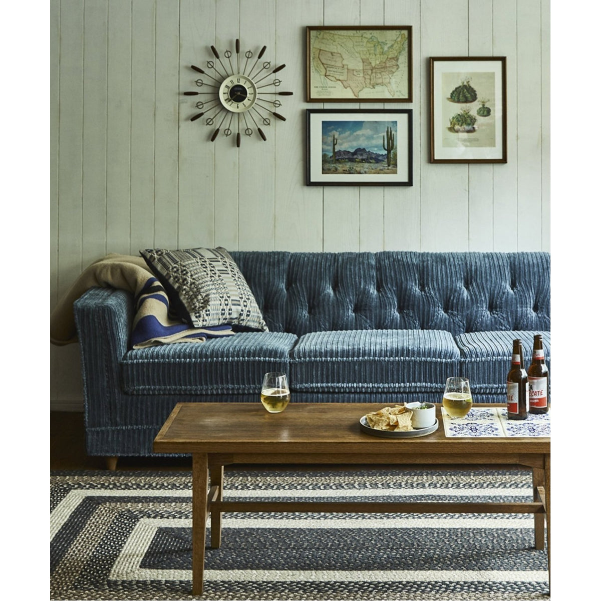 LAKEWOOD SOFA (BLUE GRAY / MUSTARD)