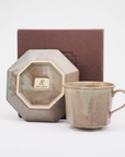 CHIPS | ANCIENT POTTERY GRAY |  Octagona CUP & SAUCER