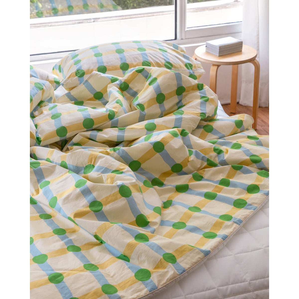 HOOK | DOT CHECK GREEN ON BEIGE SUMMER COMFORTER