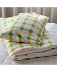 HOOK | DOT CHECK GREEN ON BEIGE SUMMER COMFORTER