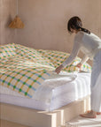 HOOK | DOT CHECK GREEN ON BEIGE SUMMER COMFORTER