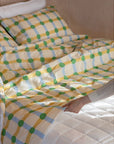 HOOK | DOT CHECK GREEN ON BEIGE SUMMER COMFORTER