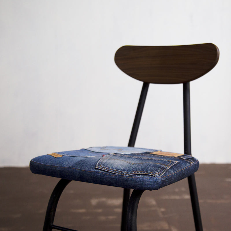 SCHOOL CHAIR DENIM (WALNUT / OAK)