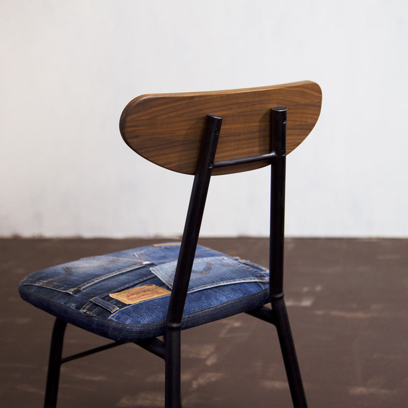 SCHOOL CHAIR DENIM (WALNUT / OAK)