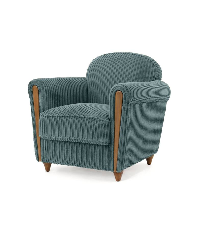 OAKS CLUB CHAIR (BLUE GRAY / MUSTARD）