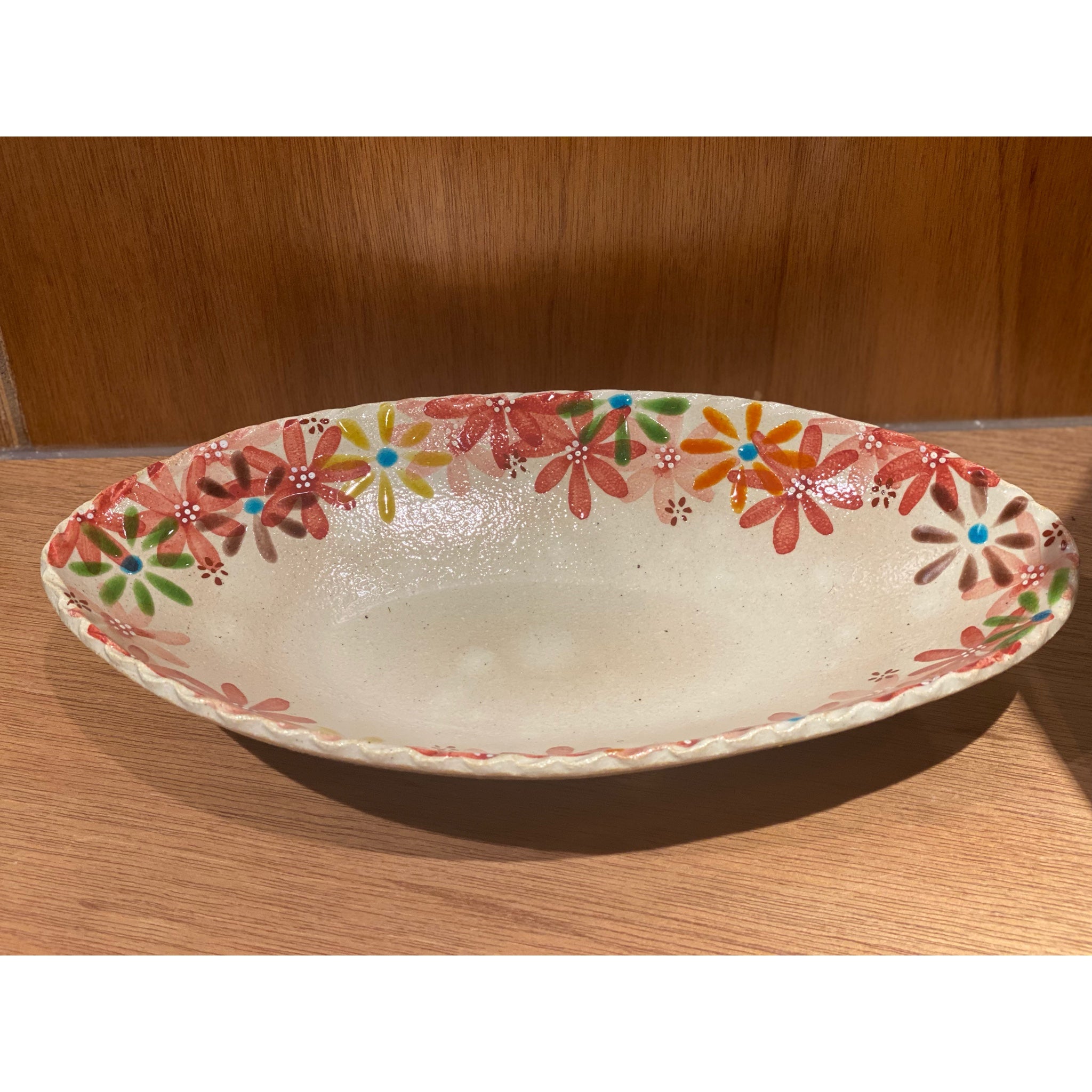 Kokizougama 30cm Oval Plate Flower