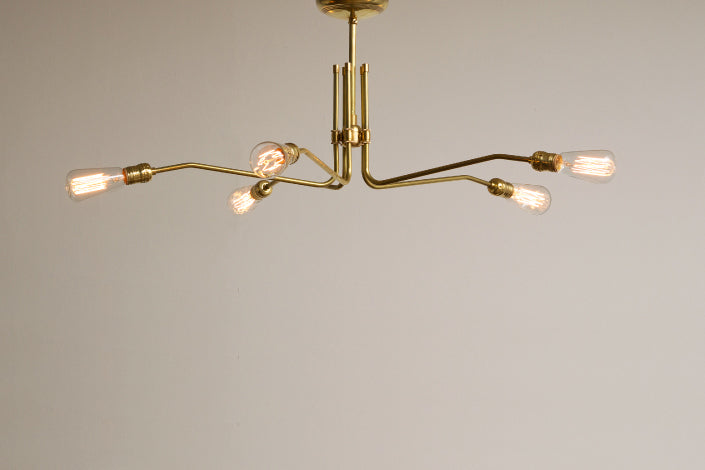 SOLID BRASS LAMP MID LONG 5 ARM