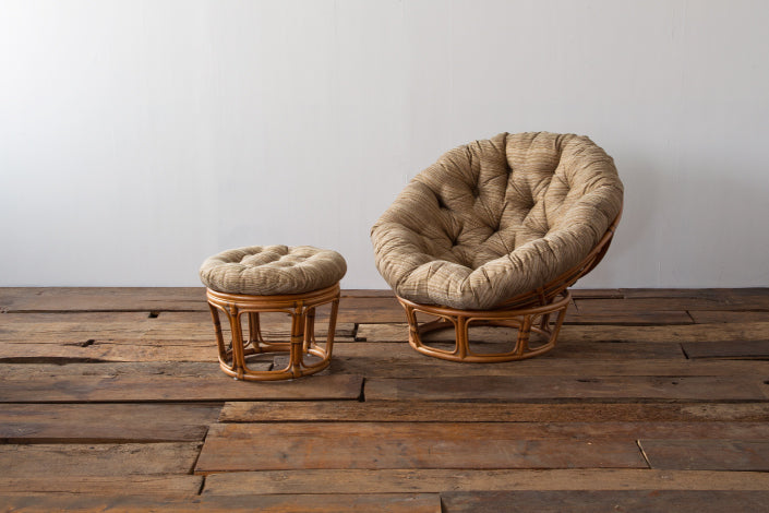 WICKER EASY CHAIR / STOOL